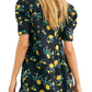 Túnica feminina Adelle com estampa floral, preta, tamanho médio, Free People