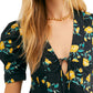 Túnica feminina Adelle com estampa floral, preta, tamanho médio, Free People