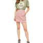 Mini saia lápis feminina com zíper rosa Free People, roxa, tamanho 29