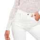 Camiseta feminina Free People, estampada, manga comprida, gola redonda, roxa clara, rosa, tamanho médio