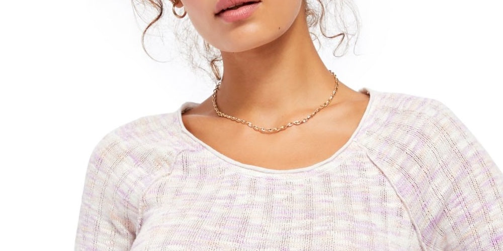 Blusa feminina Free People rosa de manga comprida e decote redondo, tamanho pequeno