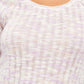 Blusa feminina Free People rosa de manga comprida e decote redondo, tamanho pequeno