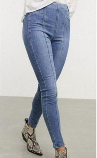 Calça jeans skinny Feel Alright feminina da Free People, azul escuro, tamanho 27