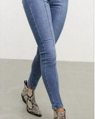 Calça jeans skinny Feel Alright feminina da Free People, azul escuro, tamanho 27