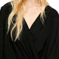 Blusa feminina xadrez falsa Free People, preta, tamanho grande