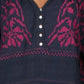 Blusa feminina Persuasion Cotton Boho Peasant da Free People, azul marinho, tamanho pequeno