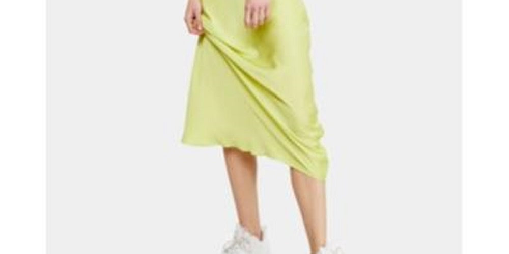 Saia de cetim com corte enviesado Normani da Free People para mulheres, verde, tamanho 6