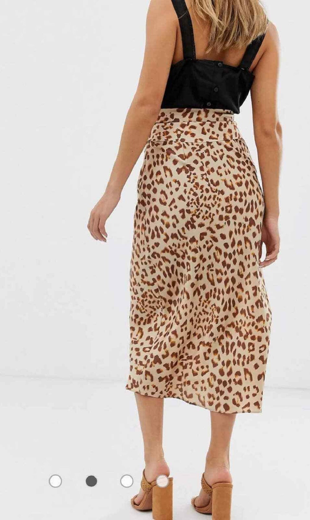 Saia midi com estampa de leopardo Normani da Free People, corte enviesado, marrom, tamanho 12