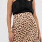 Saia midi com estampa de leopardo Normani da Free People, corte enviesado, marrom, tamanho 12