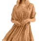 Vestido curto feminino One Fine Day com estampa floral, marrom, tamanho médio, da Free People