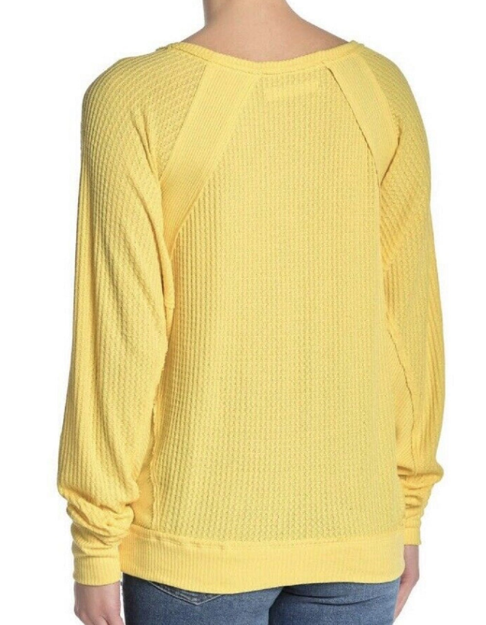 Camiseta térmica feminina Santa Clara da Free People, amarela, tamanho pequeno