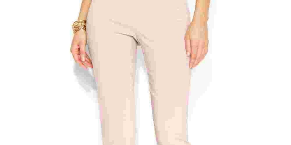 Calça Capri Alfani Feminina Petite Tummy-Control Pull-On Rosa Tamanho 10 P