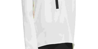 DKNY Women's Contrast-Trim Split-Neck Top White Size Large