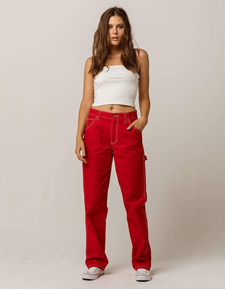 Calça Dickies Carpenter Trendy Feminina Vermelha Tamanho 22W