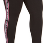 Calça legging Calvin Klein feminina com logo lateral CroPetite Petiteed, preta, tamanho 2X