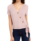 Blusa com sobrepeliz lateral Pink Rose Junior's tamanho pequeno