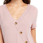Blusa com sobrepeliz lateral Pink Rose Junior's tamanho pequeno