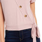 Blusa com sobrepeliz lateral Pink Rose Junior's tamanho pequeno