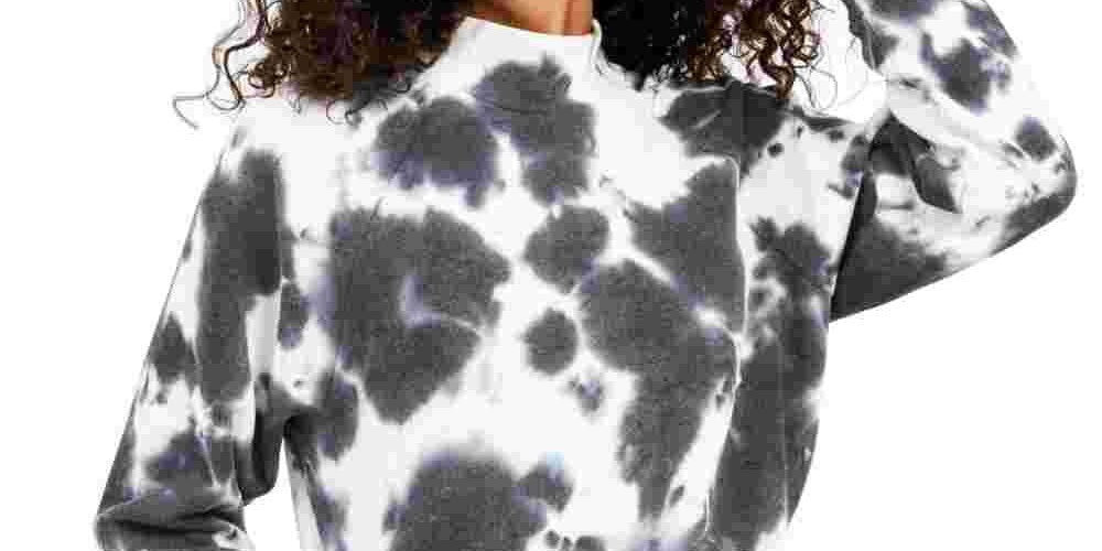 Moletom com gola falsa e tingido Pink Rose Juniors, preto, tamanho médio