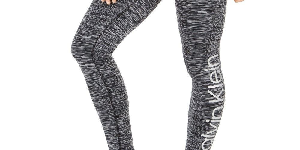 Calça legging feminina Calvin Klein Cold Gear com forro de lã e cintura alta, bege, tamanho X-S