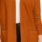 Cardigan aberto Pink Rose Juniors marrom escuro tamanho médio