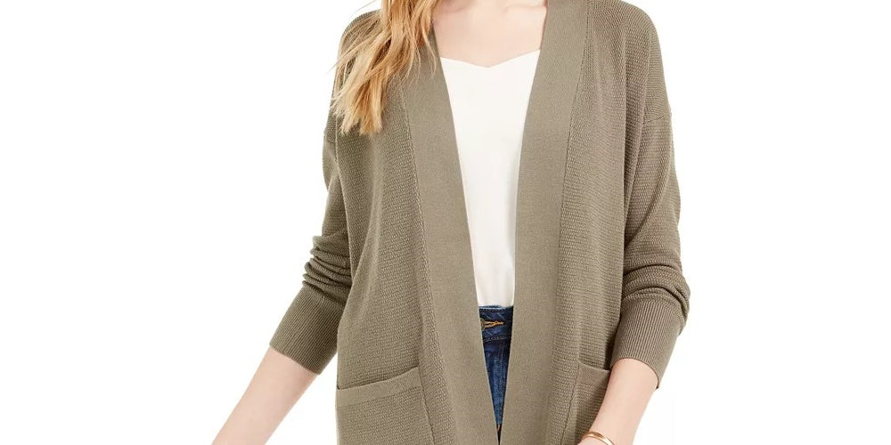 Cardigan aberto Pink Rose Junior's verde tamanho grande