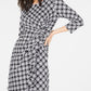 Vestido justo estampado com babados e bainha feminina NY Collection, preto, tamanho pequeno médio
