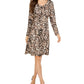 Vestido feminino estampado com cintura império, coleção NY, tamanho pequeno, marrom, pequeno, pequeno