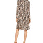 Vestido feminino estampado com cintura império, coleção NY, tamanho pequeno, marrom, pequeno, pequeno