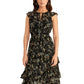 Vestido longo com babados estampados Issa da Rachel Roy para mulheres, preto, tamanho 4
