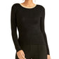 Rachel Roy Metallic Ringer Pullover Suéter Preto Tamanho X-G