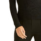 Rachel Roy Metallic Ringer Pullover Suéter Preto Tamanho X-G