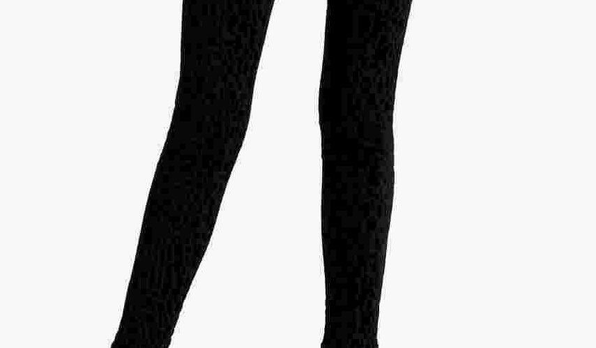 Calça jeans feminina Rachel Roy com estampa animal, preta, tamanho 30