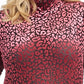 Rachel Roy Feminino Trendy Plus Size Val Estampa de Leopardo Gola Alta Rosa Tamanho 3X