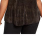 RACHEL Rachel Roy Top Halter Metálico Plus Size Feminino Trendy Preto Tamanho 3X