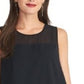 Rachel Roy Top sem mangas feminino com jugo de malha, preto, tamanho pequeno