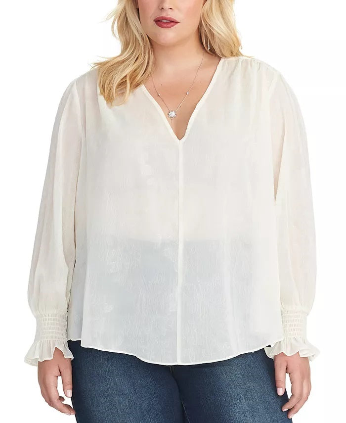 Rachel Roy Top Lulu Plus Size Feminino Trendy Branco Tamanho 2X