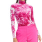Rachel Roy Val Tie-Dyed Top de gola alta feminino roxo tamanho médio