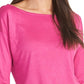 Blusa feminina Chloe com decote canoa, rosa, tamanho extrapequeno, Rachel Roy