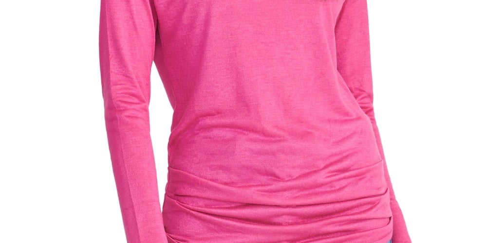 Blusa feminina Chloe com decote canoa, rosa, tamanho extrapequeno, Rachel Roy