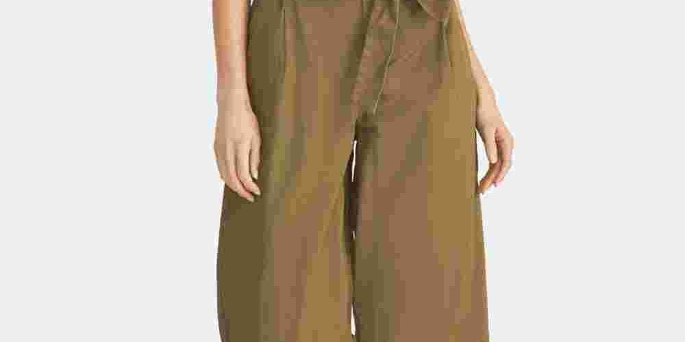 Calça Paperbag Feminina Rachel Roy Verde Tamanho 10