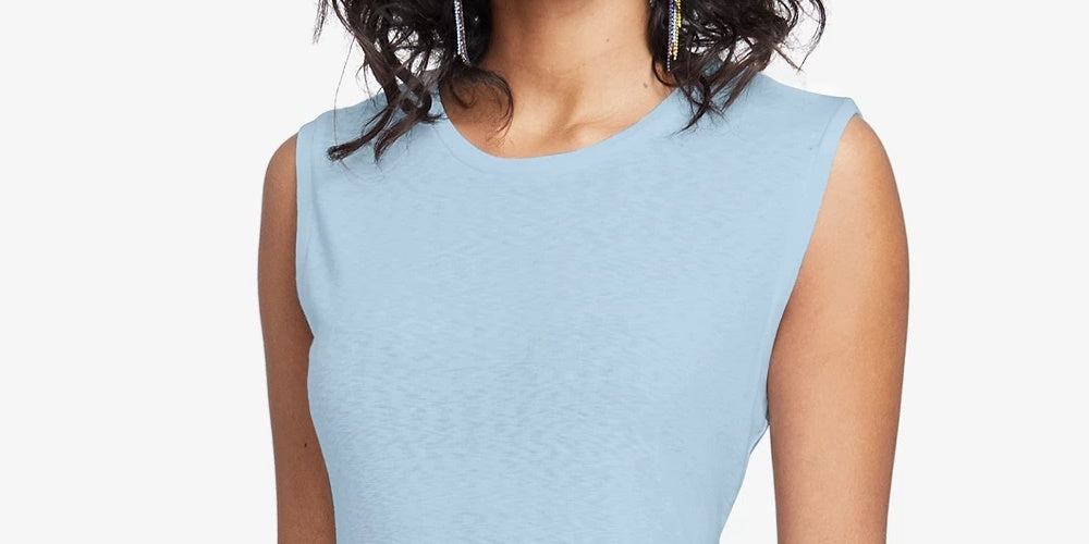 Rachel Roy Twisted High Low Top Feminino Azul Tamanho P