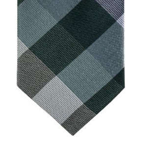 Gravata de seda fina xadrez Weho masculina Ryan Seacrest Distinction, verde-escuro, tamanho regular