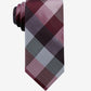 Gravata de seda fina xadrez Weho masculina Ryan Seacrest Distinction vermelha escura tamanho regular
