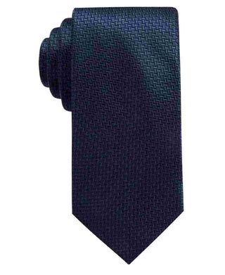 Gravata de seda fina Ryan Seacrest Distinction Kent Unsolid Solid Masculina, tamanho azul marinho, tamanho regular