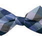 Gravata borboleta masculina Ryan Seacrest Distinction Weho Silk Check com estampa azul brilhante, tamanho regular