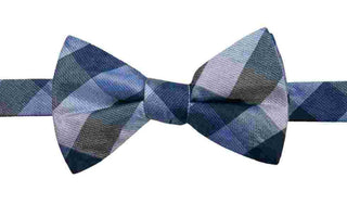 Gravata borboleta masculina Ryan Seacrest Distinction Weho Silk Check com estampa azul brilhante, tamanho regular