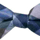Gravata borboleta masculina Ryan Seacrest Distinction Weho Silk Check com estampa azul brilhante, tamanho regular