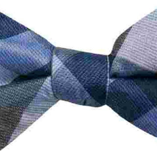Gravata borboleta masculina Ryan Seacrest Distinction Weho Silk Check com estampa azul brilhante, tamanho regular