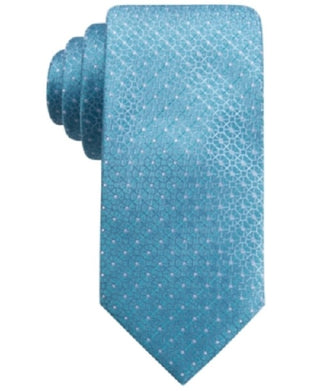 Gravata de pescoço masculina Ryan Seac'rest Distinction Gaffney Geo Silk Blend azul tamanho regular